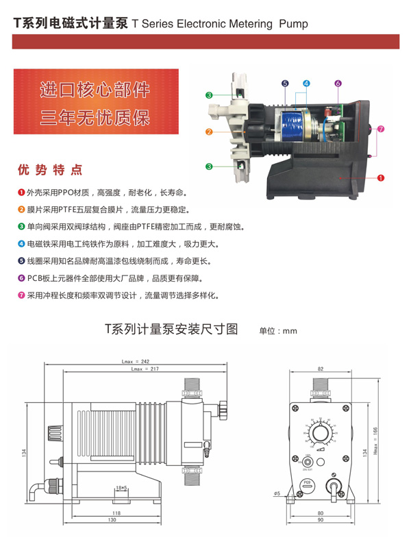 T係列電磁式計量泵